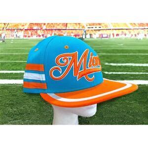 Miami Dolphins SnapBack Seventy Seven 77 Collectors Edition Side Stripes NWOT‎